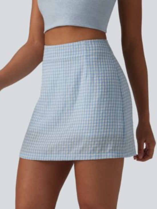HALARA Dresses & Skirts - High Waist Plaid Mini Skirt